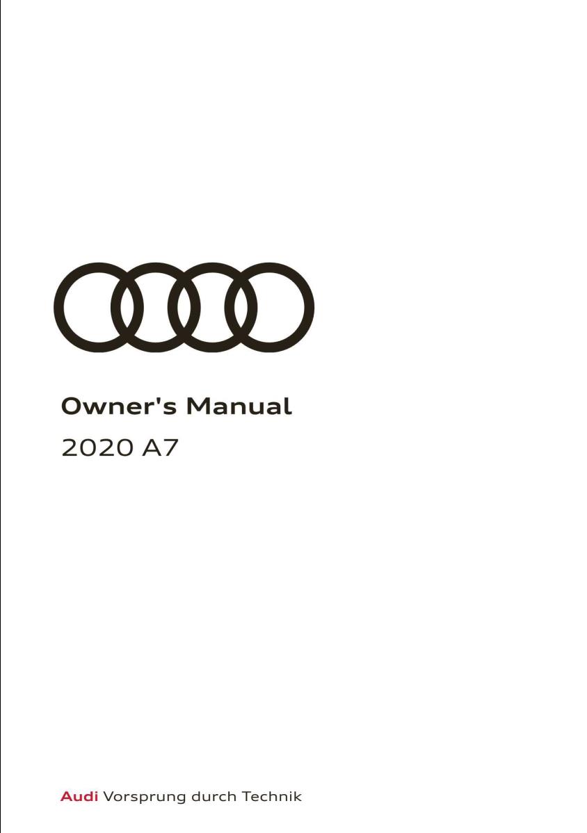 Audi A7 2020 Owner's Manual