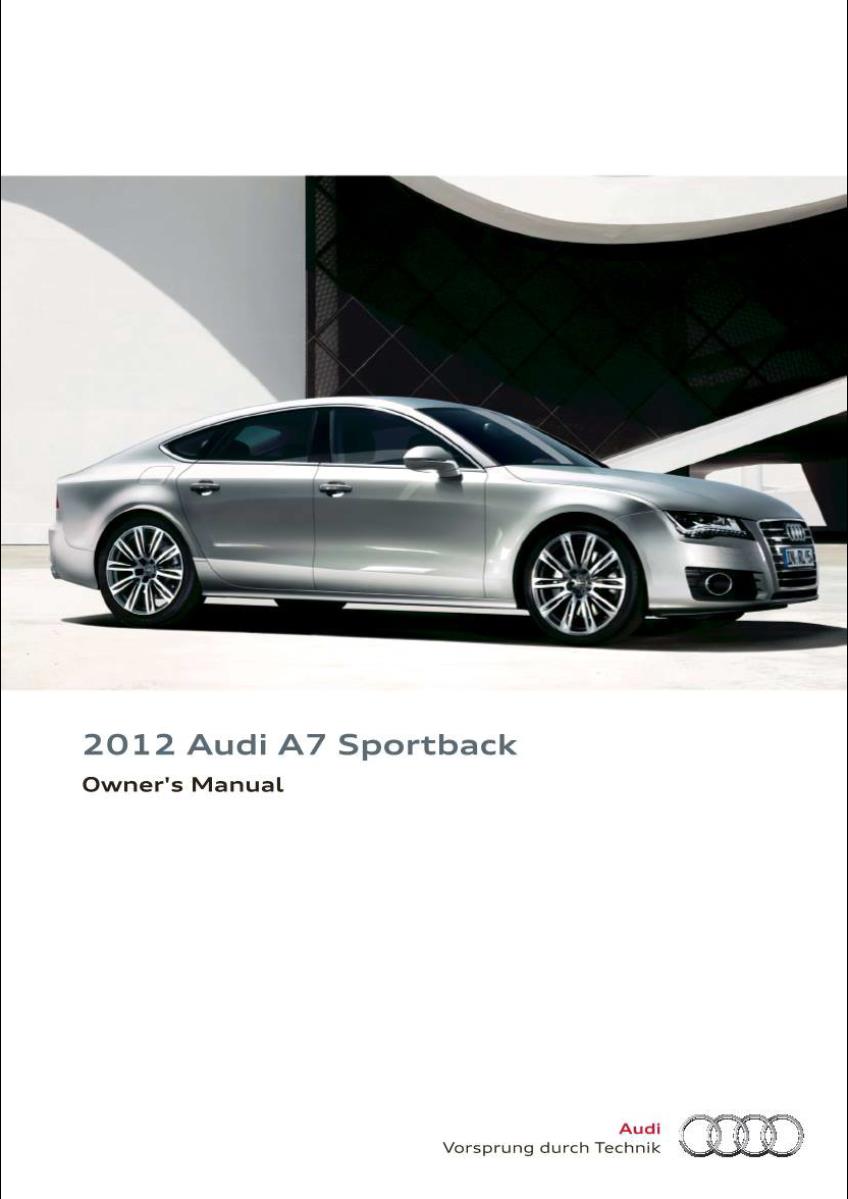 Audi A7 S7 2012 Owner's Manual