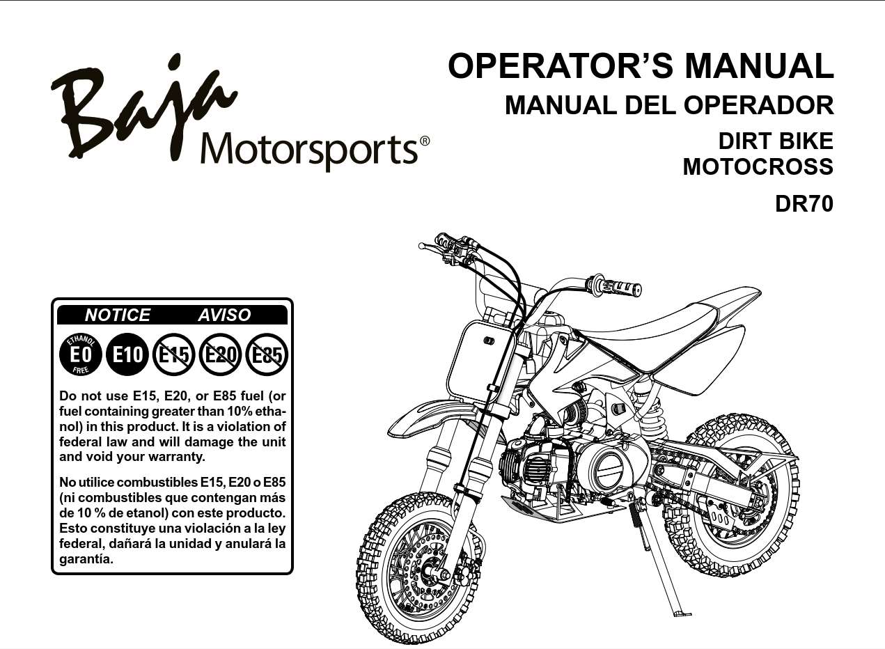 Baja Dirt Bike DR70 Owner’s Manual