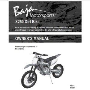 Baja Dirt Bike X250 Owner’s Manual