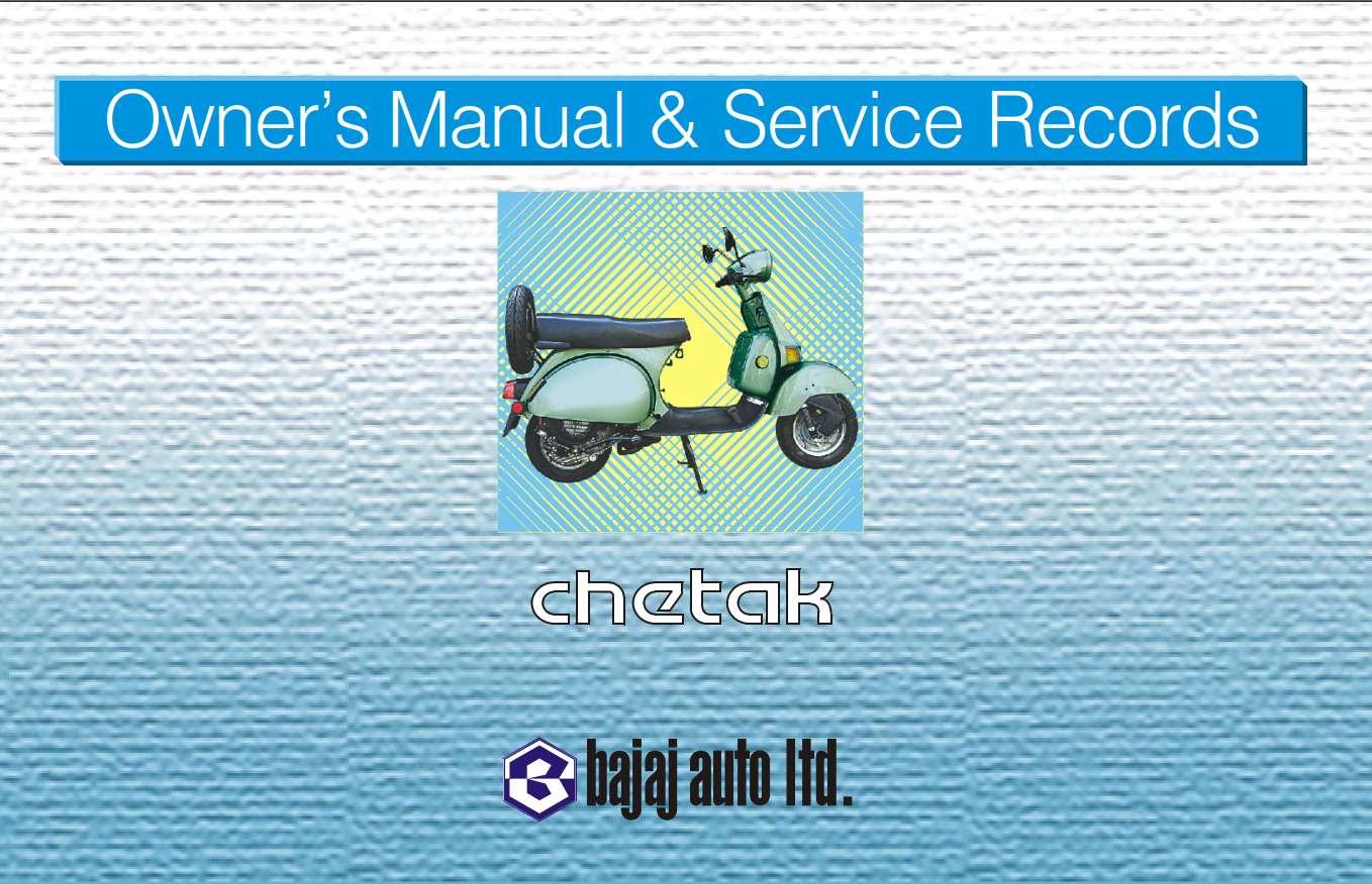 Bajaj Chetak 2002 Owner’s Manual