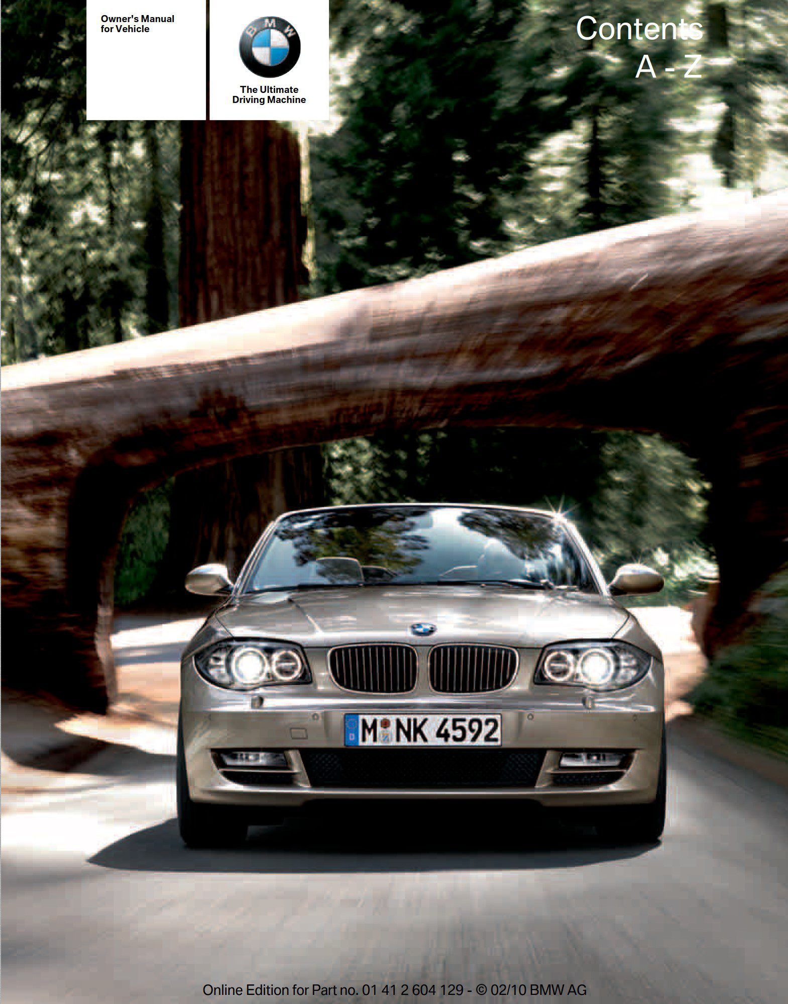BMW 128i Convertible 2011 Owner's Manual