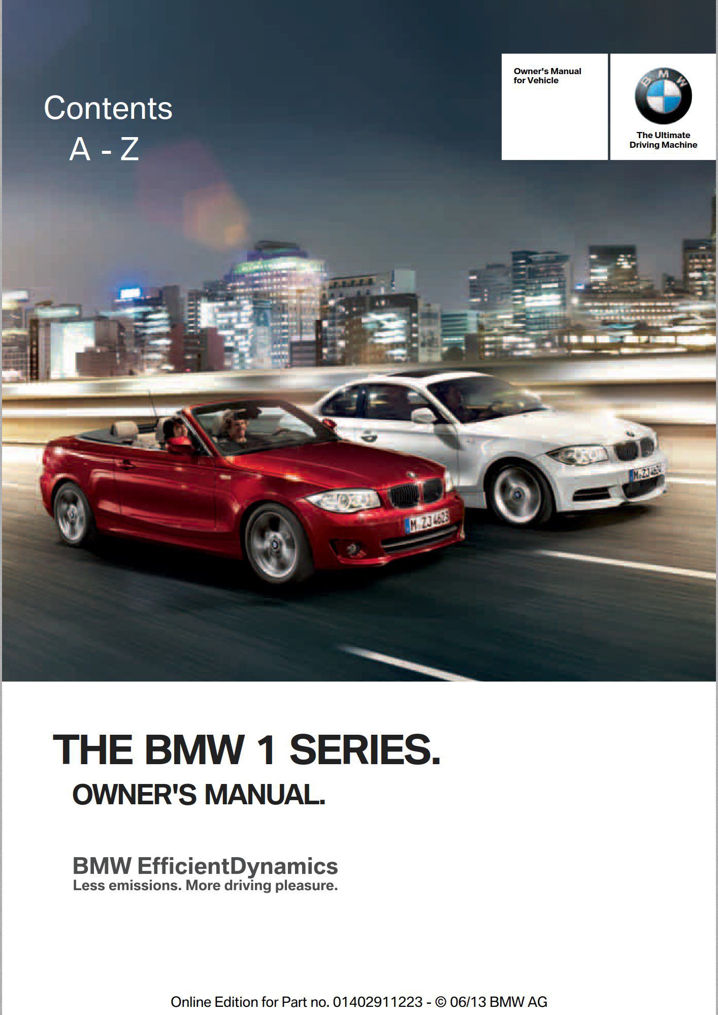 BMW 128i Convertible 2013 Owner's Manual