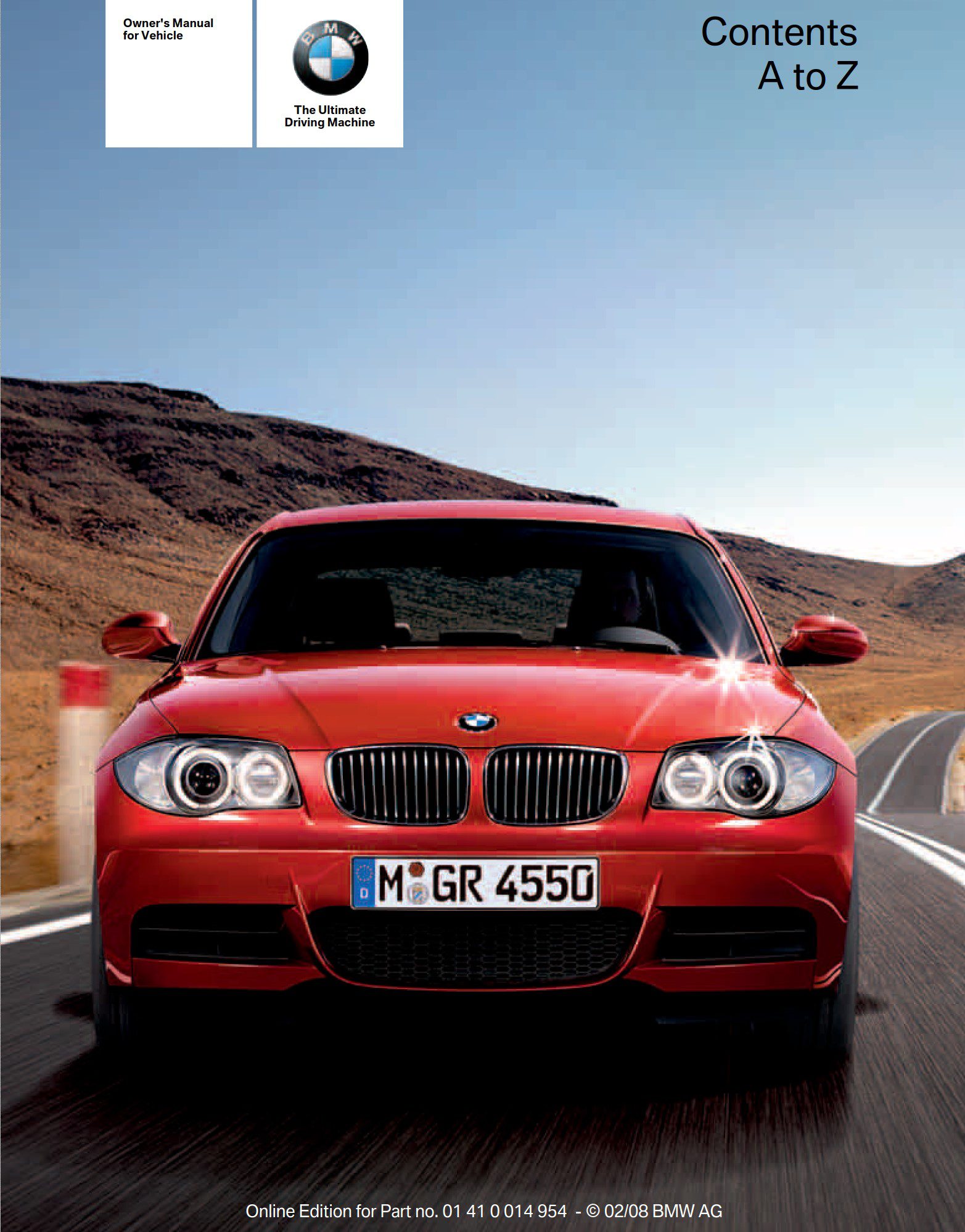 BMW 135i Convertible 2008 Owner's Manual