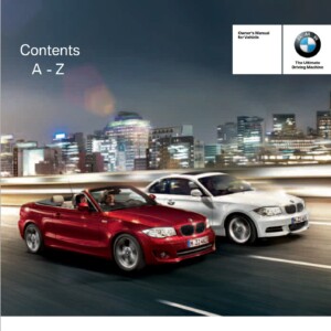 BMW 135i Convertible 2013 Owner's Manual