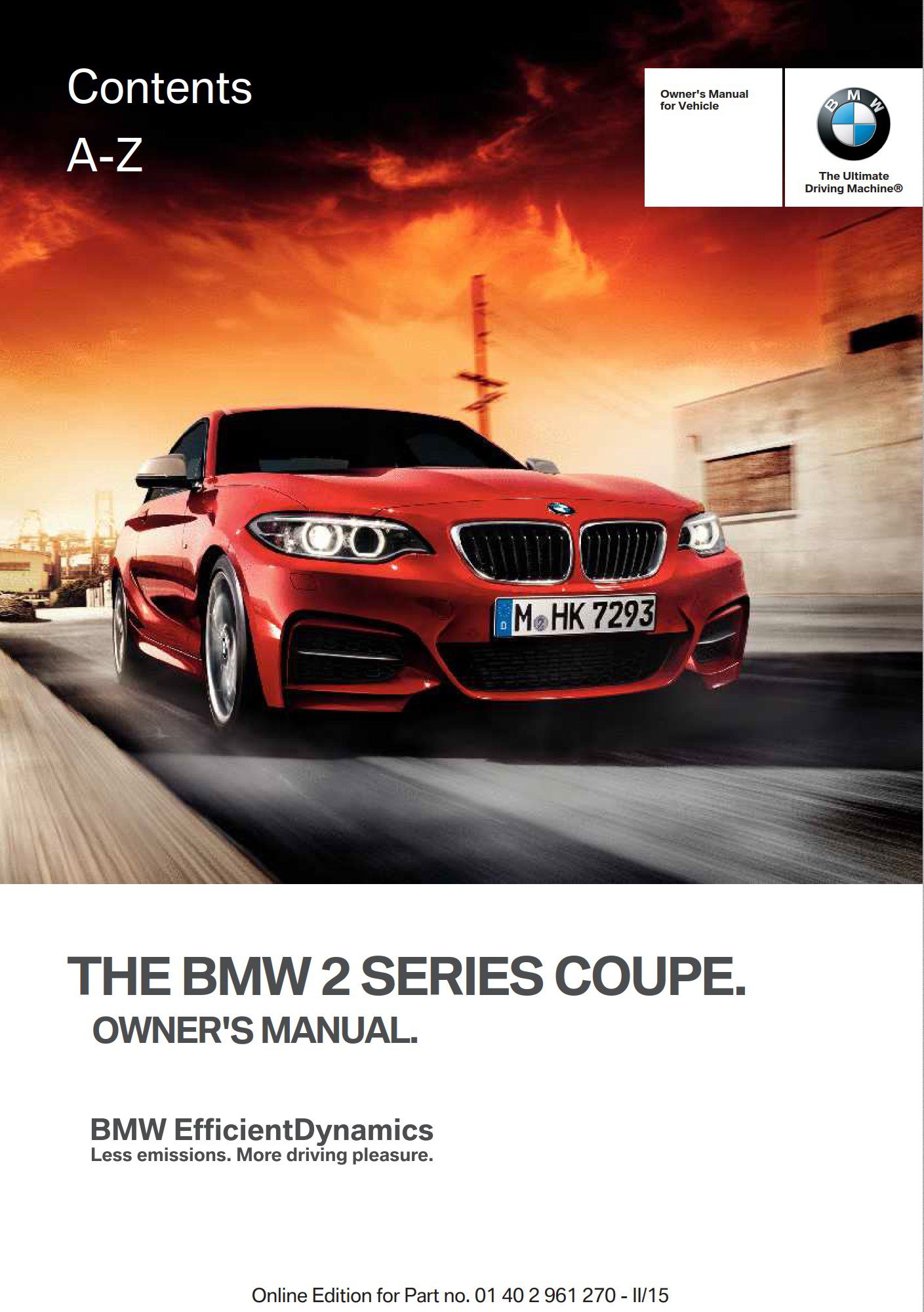 BMW 2 Series Coupe 2016 Owner’s Manual - PDF for FREE