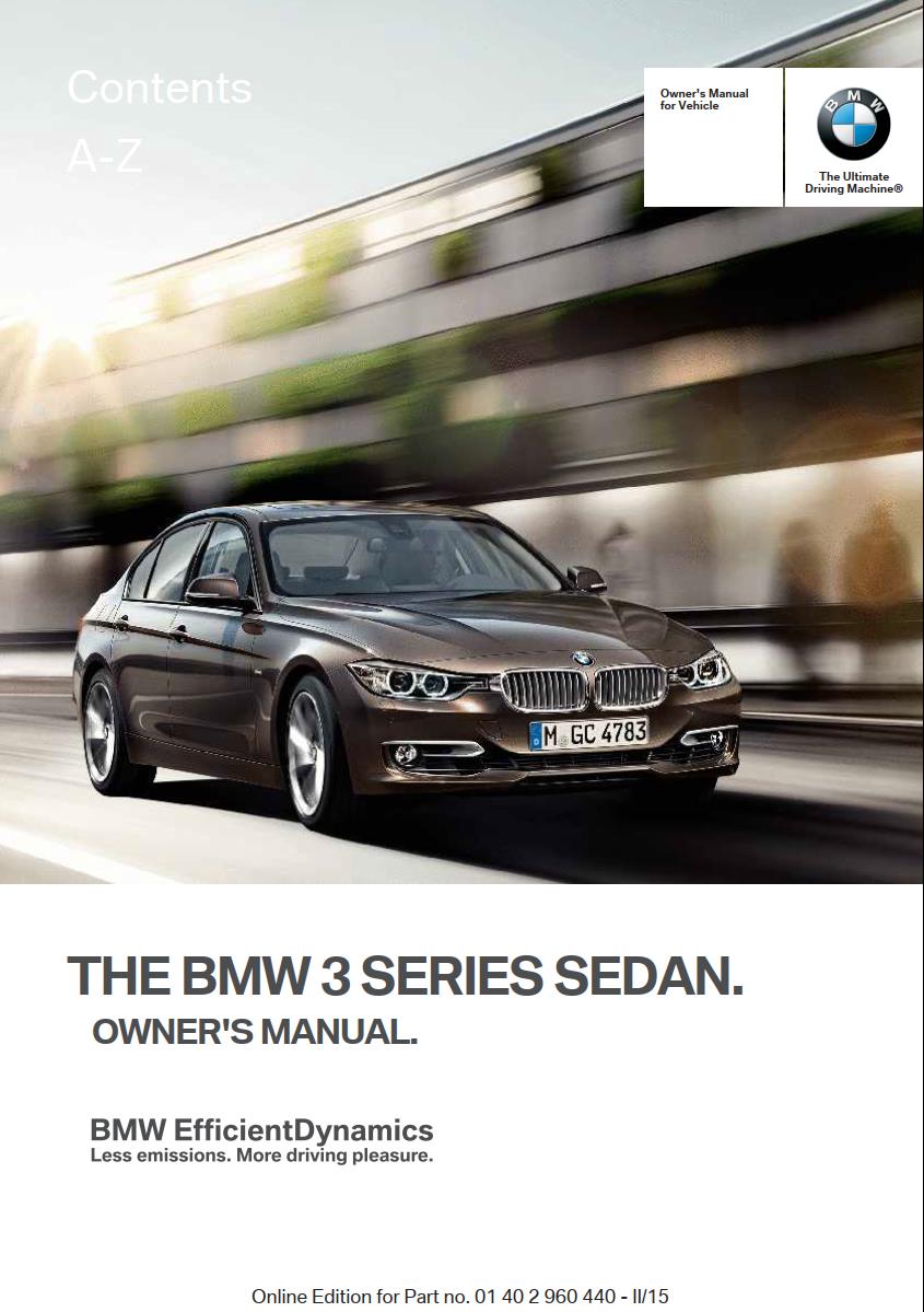 BMW 3 Series Sedan 2016 Owner's Manual