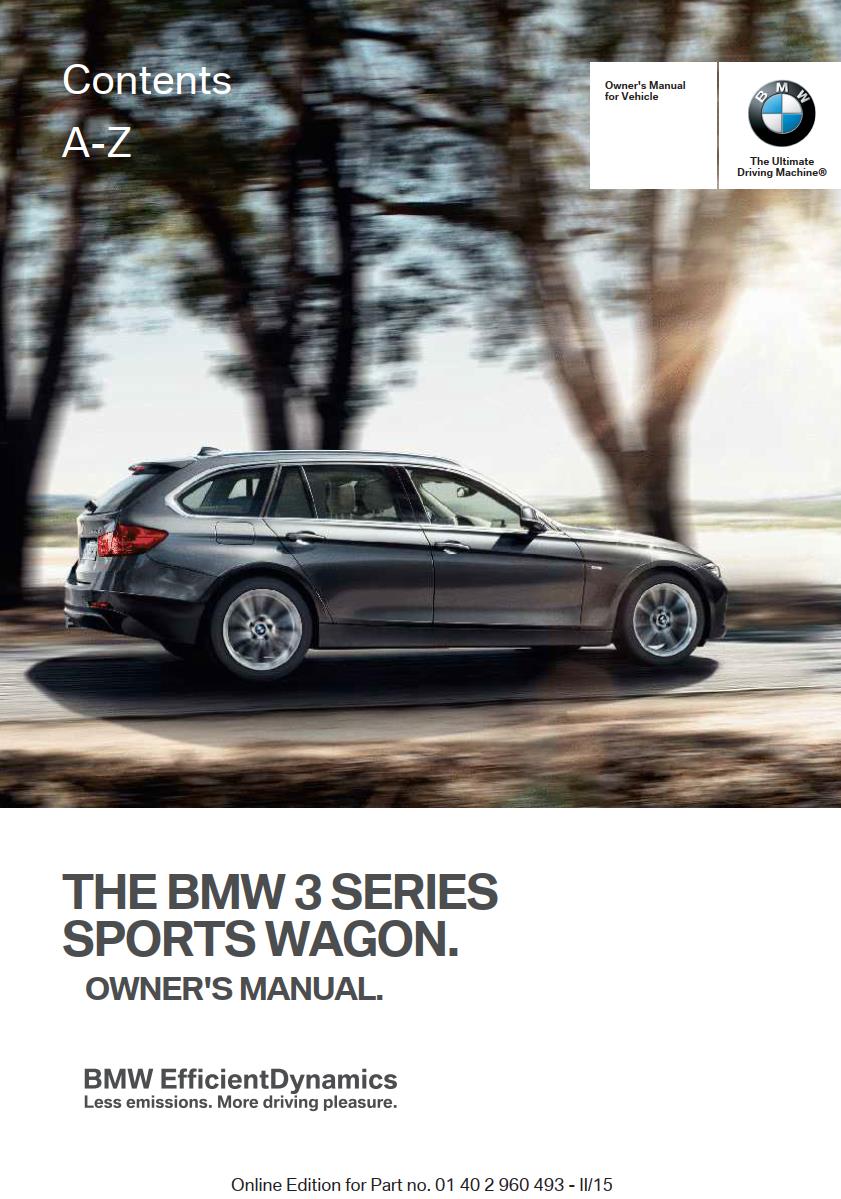 BMW 3 Series Sports Wagon 2015 Owner's Manual