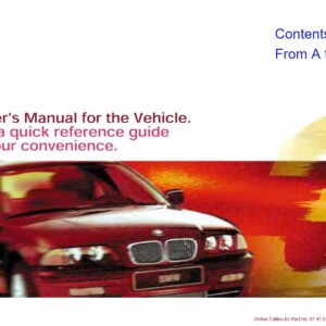 BMW 320i 325i 325xi 330i 330xi Sedan Owner's Manual