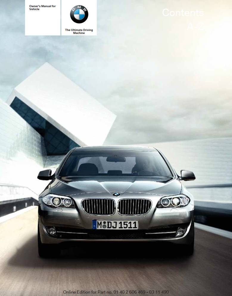 Bmw 5-Series 2011 Owner's Manual – PDF Download