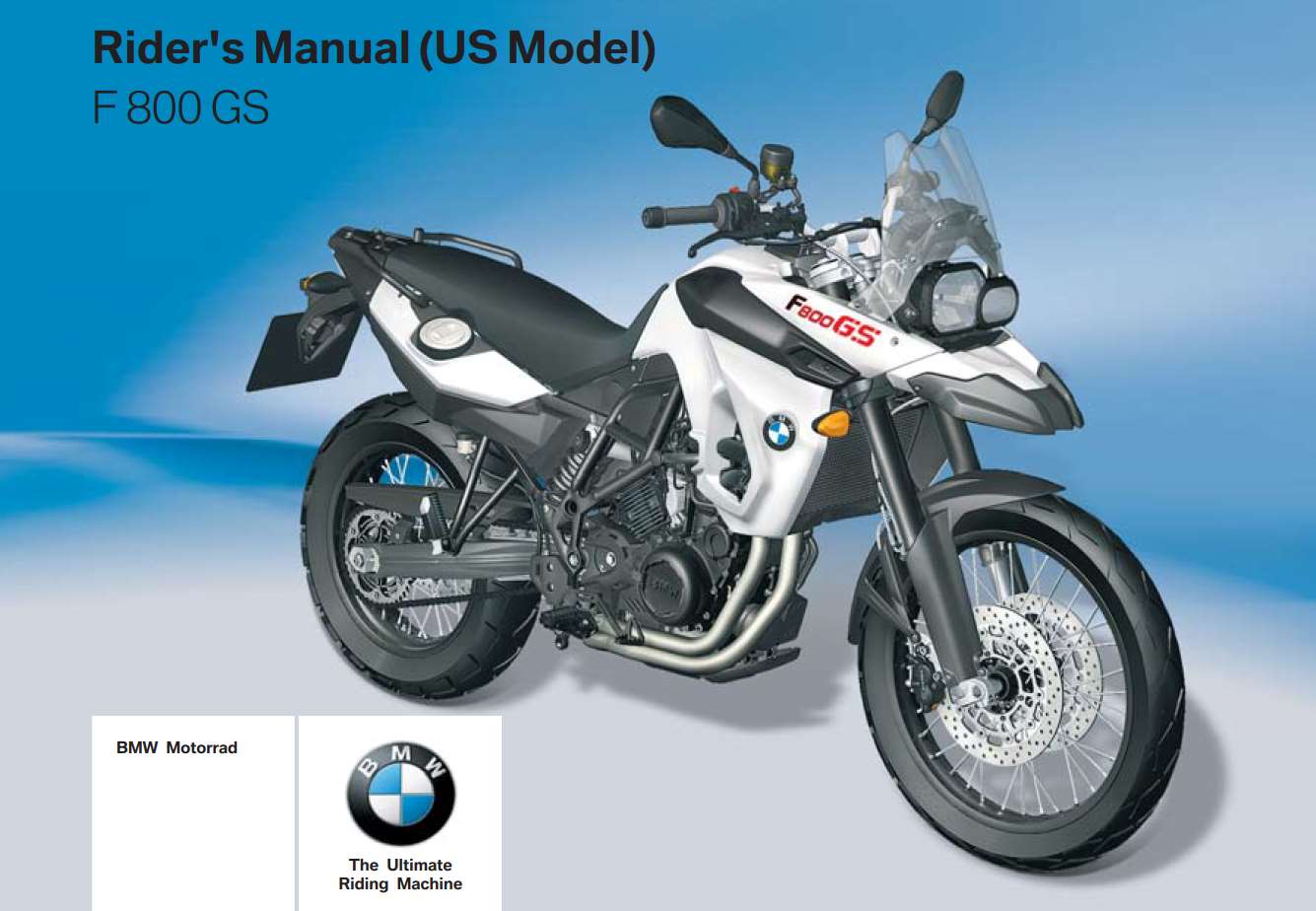 BMW F 800 GS 3rd (US) 2009 Owner’s Manual
