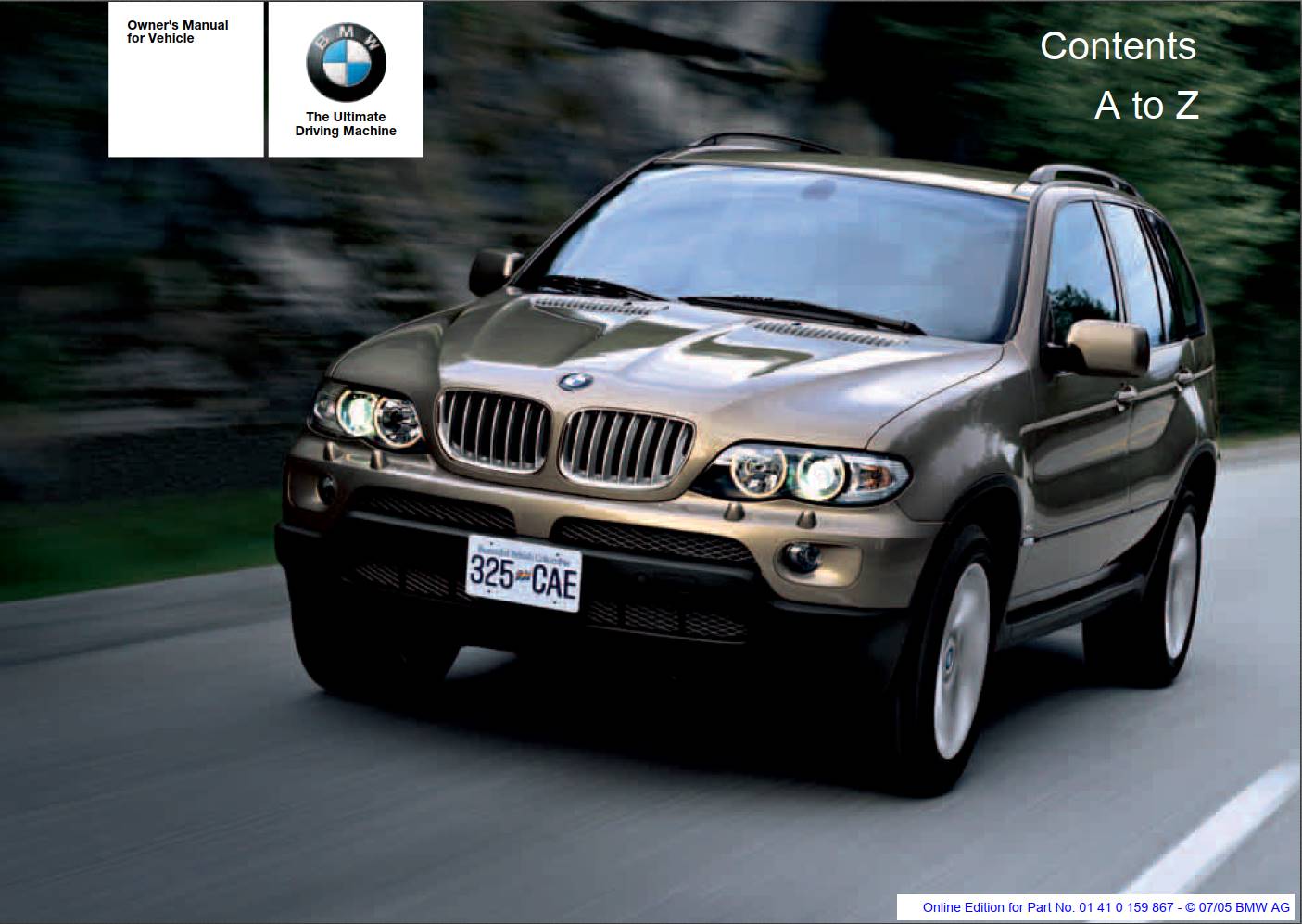 Bmw X5 3.0i 2006 Owner's Manual