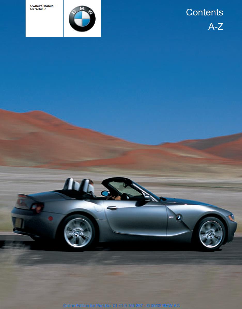 BMW Z4 2.5i 3.0i 2003 Roadster Owner's Manual