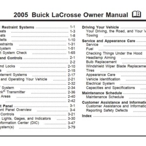 Buick Lacrosse 2005 Owner's Manual