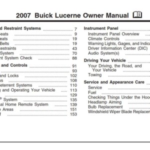 Buick Lucerne 2007 Owner's Manual