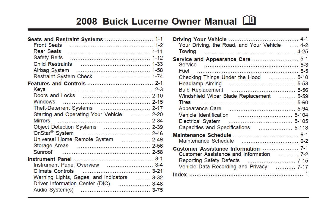 Buick Lucerne 2008 Owner's Manual