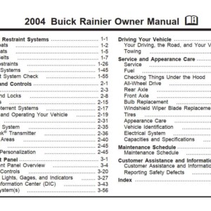 Buick Rainier 2004 Owner's Manual
