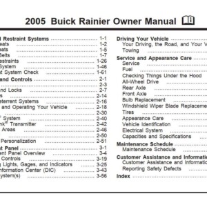 Buick Rainier 2005 Owner's Manual