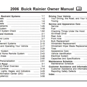 Buick Rainier 2006 Owner's Manual