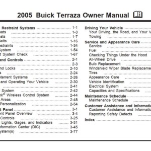 Buick Terraza 2005 Owner's Manual