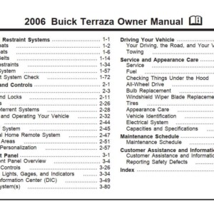 Buick Terraza 2006 Owner's Manual