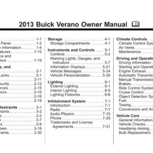 Buick Verano 2013 Owner's Manual