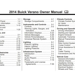 Buick Verano 2014 Owner's Manual