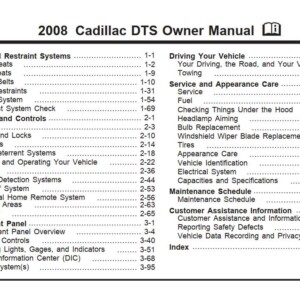 Cadillac Dts 2008 Owner's Manual