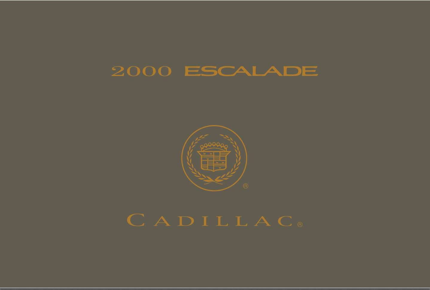 Cadillac Escalade 2000 Owner's Manual