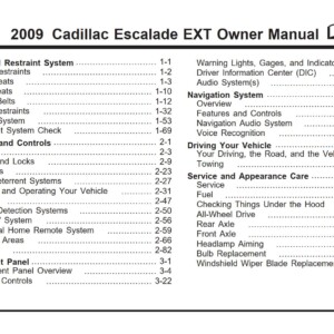 Cadillac ESCALADE EXT 2009 Owner’s Manual
