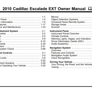 Cadillac ESCALADE EXT 2010 Owner’s Manual