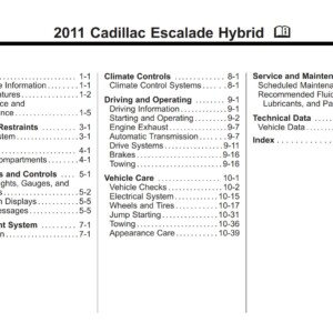 Cadillac ESCALADE HYBRID 2011 Owner’s Manual
