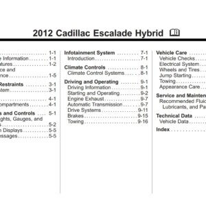 Cadillac ESCALADE HYBRID 2012 Owner’s Manual