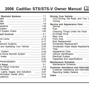 Cadillac Sts 2006 Owner's Manual