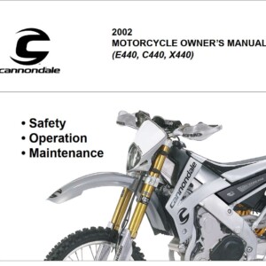 Cannondale E440 C440 X440 2002 Owner’s Manual