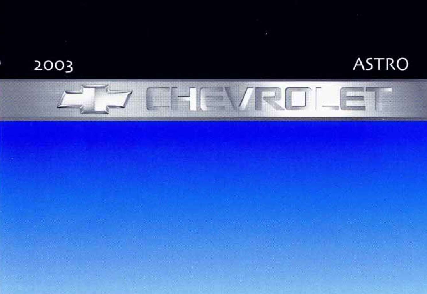 Chevrolet Astro 2003 Owner's Manual