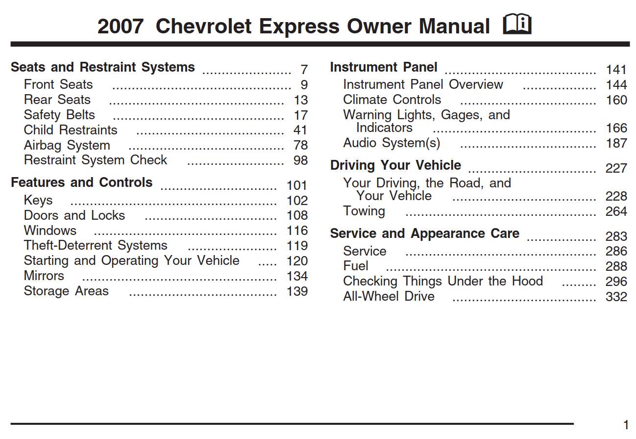 Chevrolet Express 2007 Owner's Manual