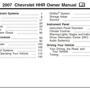 Chevrolet Hhr 2007 Owner's Manual