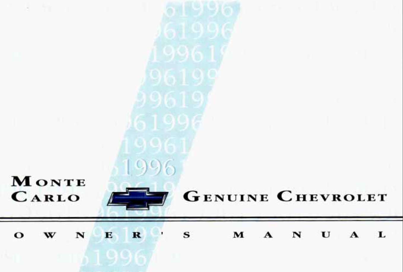Chevrolet Monte Carlo 1996 Owner's Manual