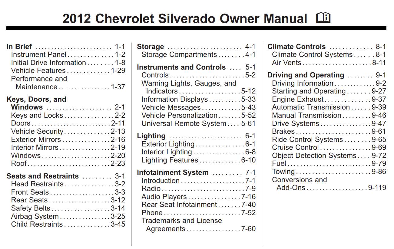 Chevrolet Silverado 2012 Owner's Manual