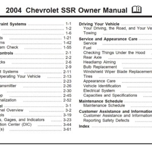 Chevrolet Ssr 2004 Owner's Manual