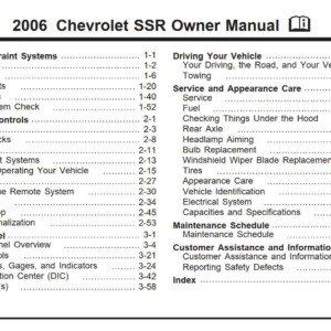 Chevrolet Ssr 2006 Owner's Manual