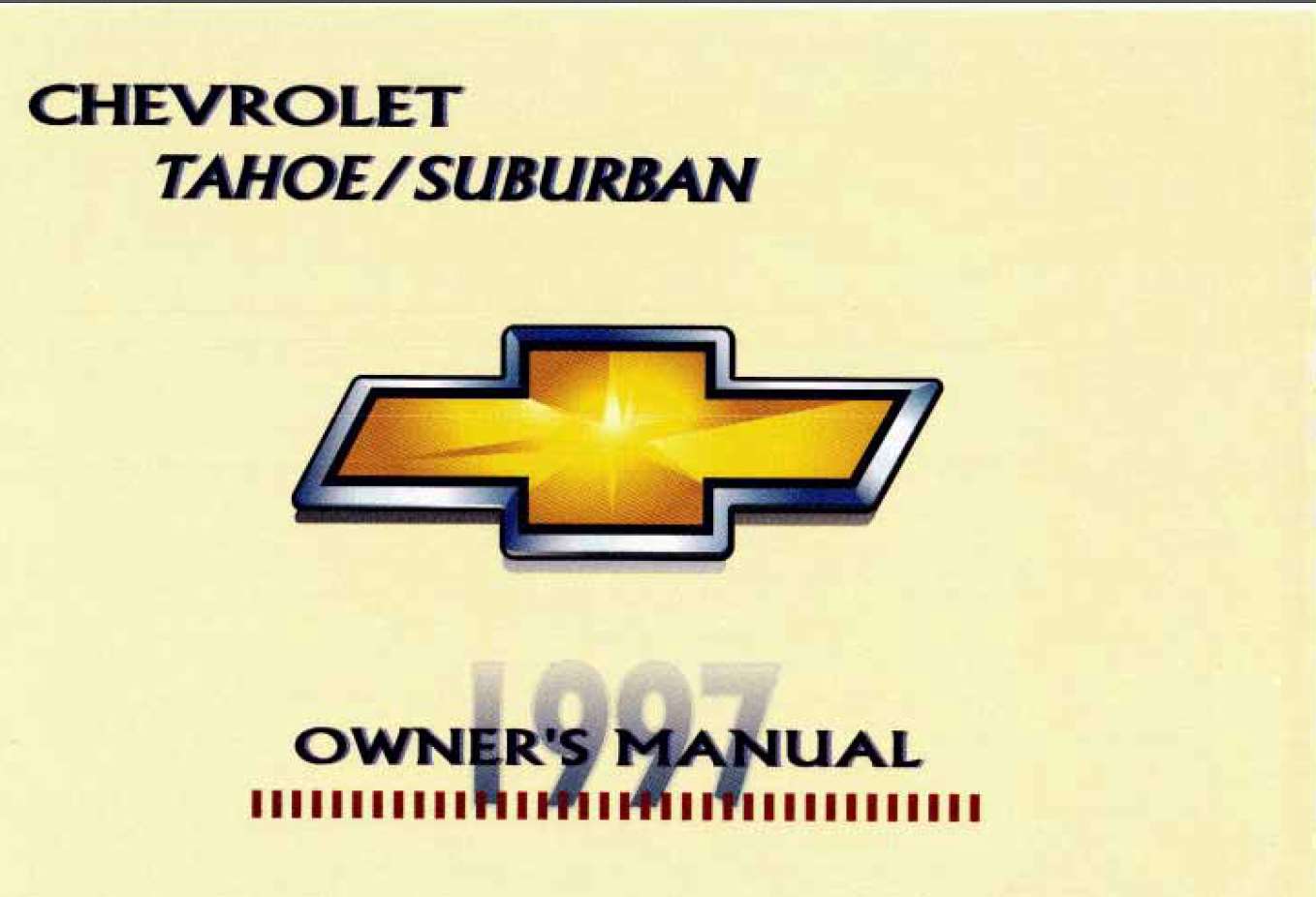 Chevrolet Suburban 1997 Owner's Manual