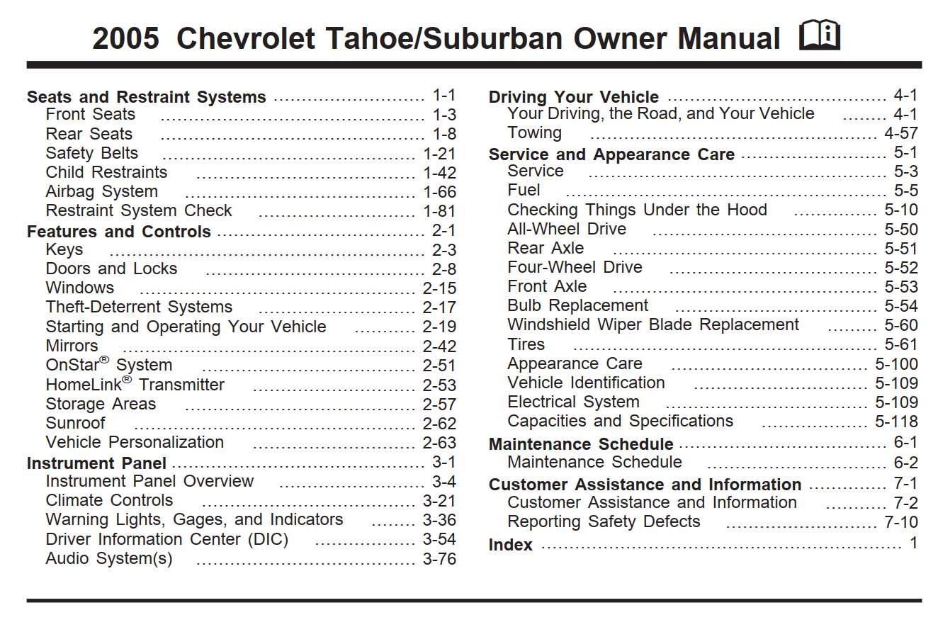 Chevrolet Suburban 2005 Owner's Manual