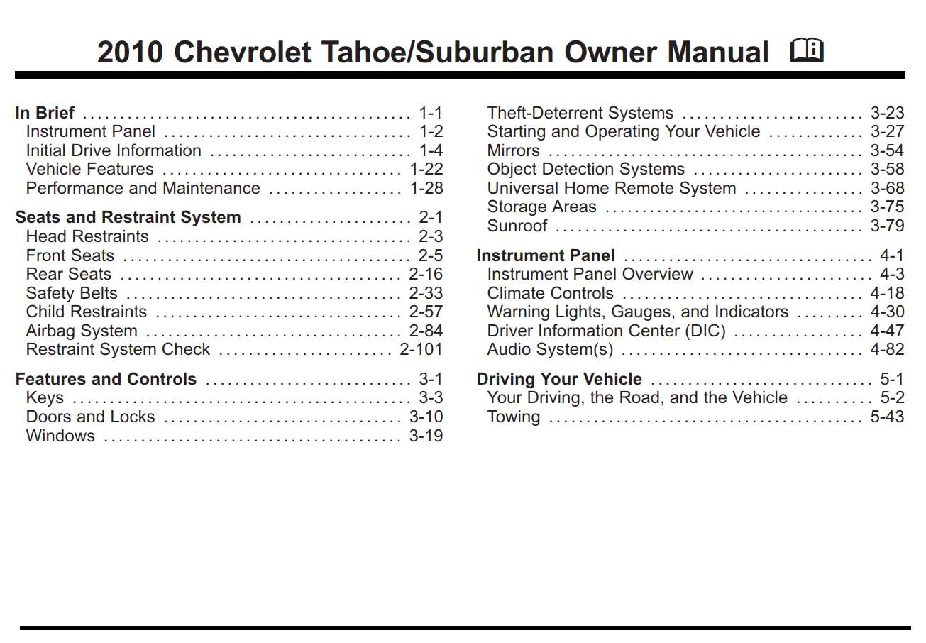 Chevrolet Suburban 2010 Owner's Manual