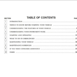 Chrysler Sebring 2004 Owner's Manual