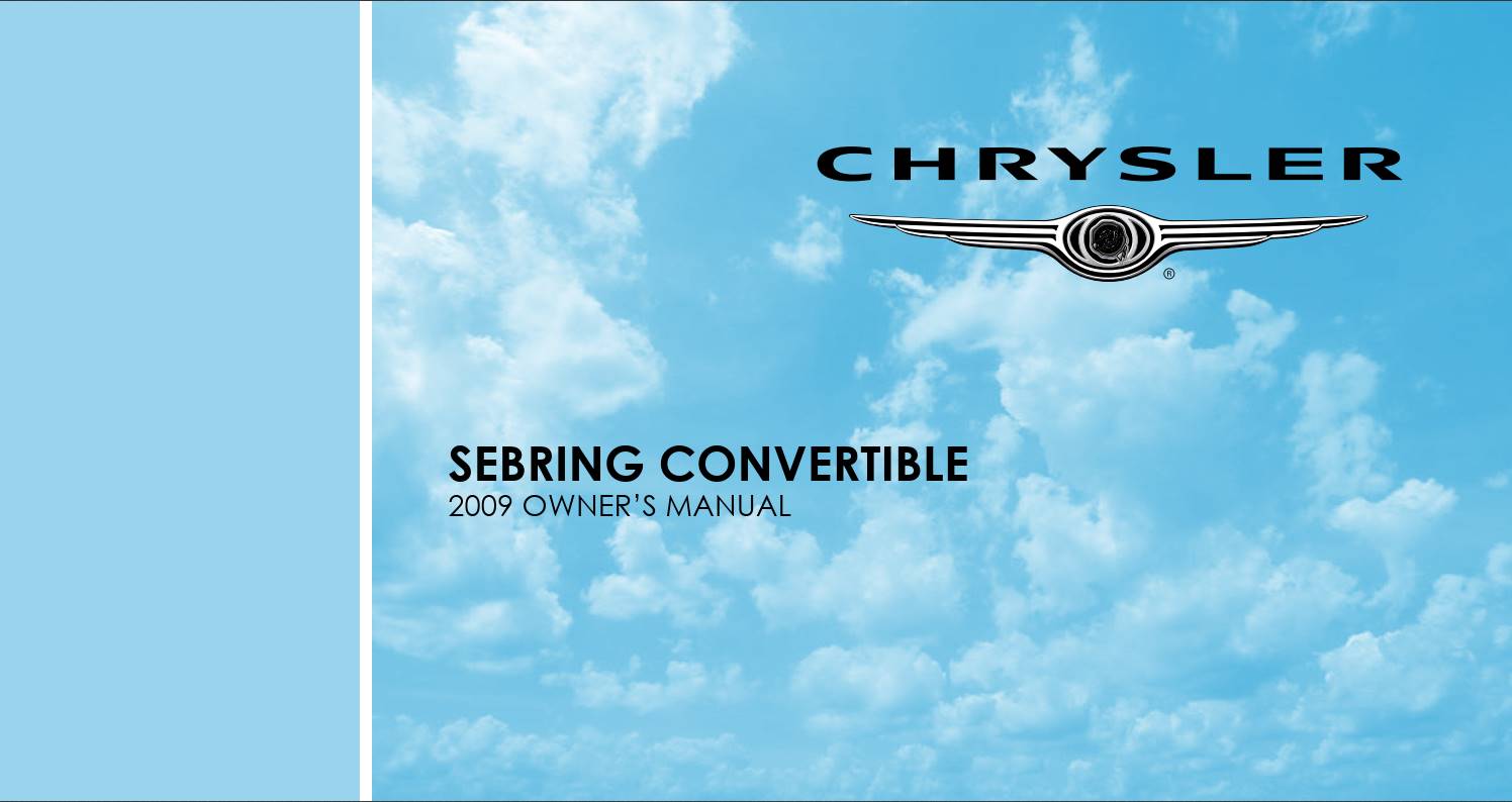Chrysler Sebring Convertible 2009 Owner's Manual