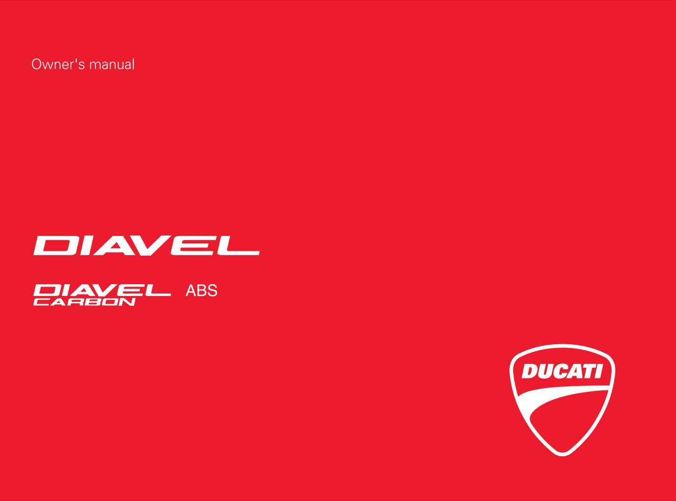 Ducati Diavel Carbon Abs 2012 Owner’s Manual