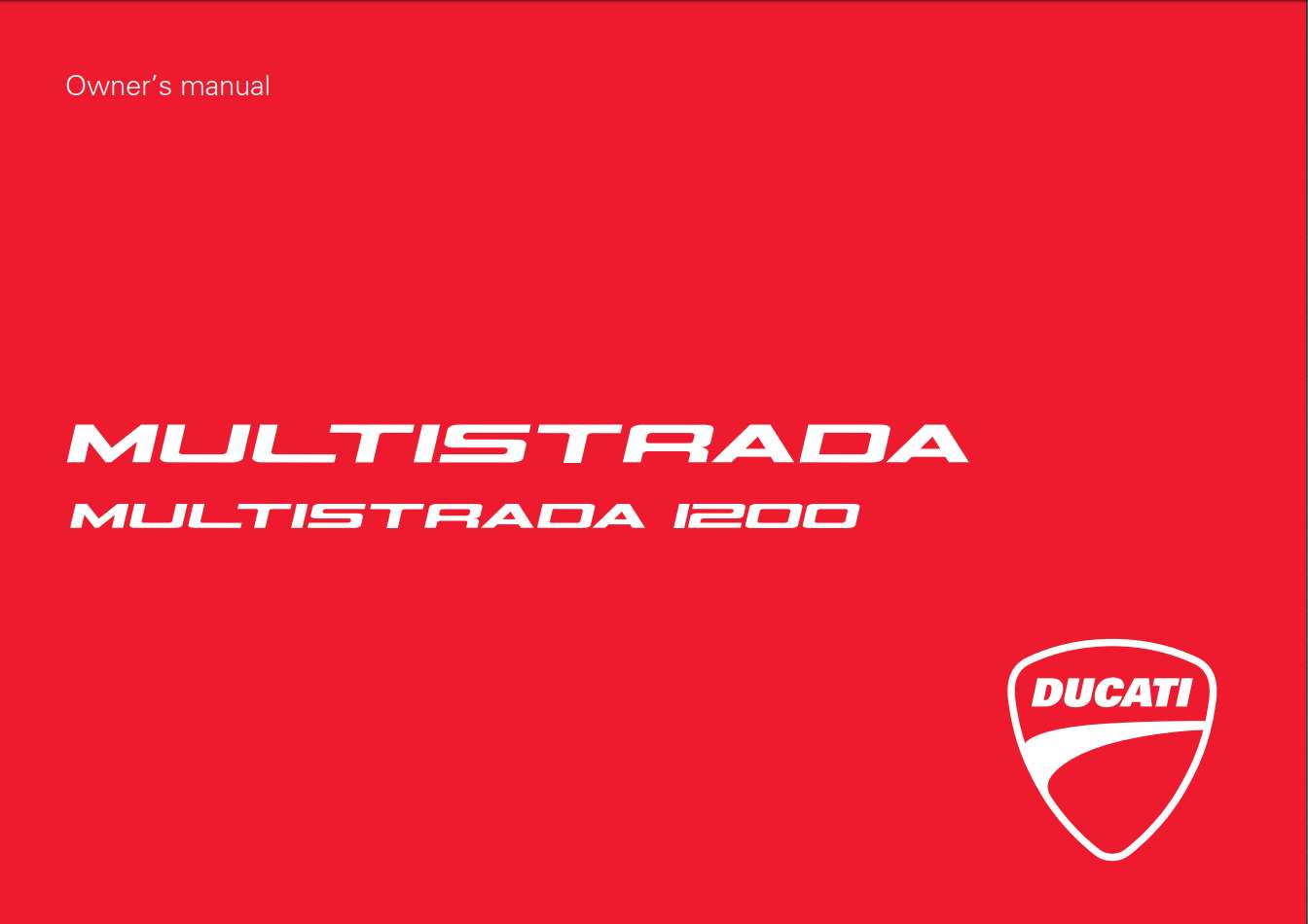 Ducati MS1200 USA MY13 2012 Owner’s Manual