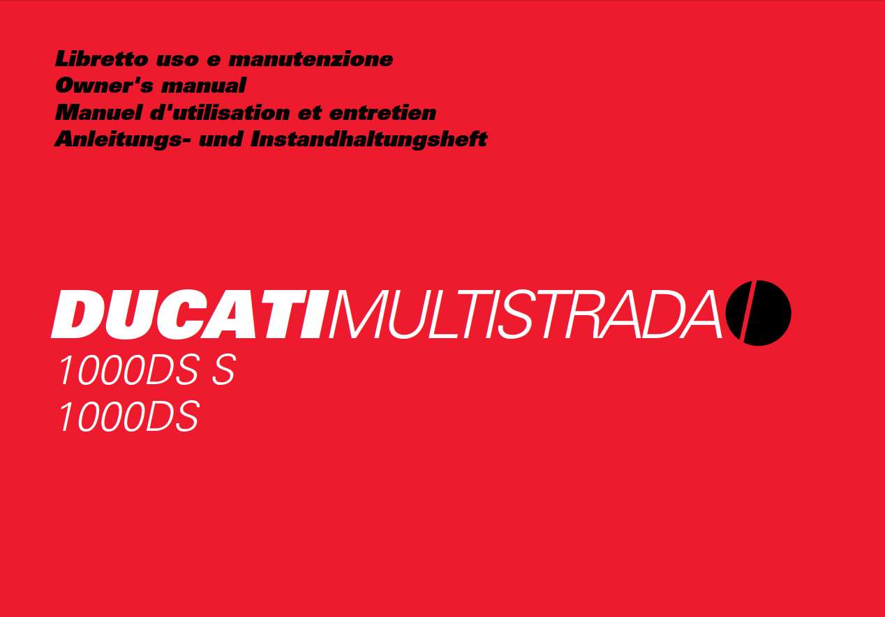 Ducati MTS1000DS 1000SDS 2006 Owner’s Manual